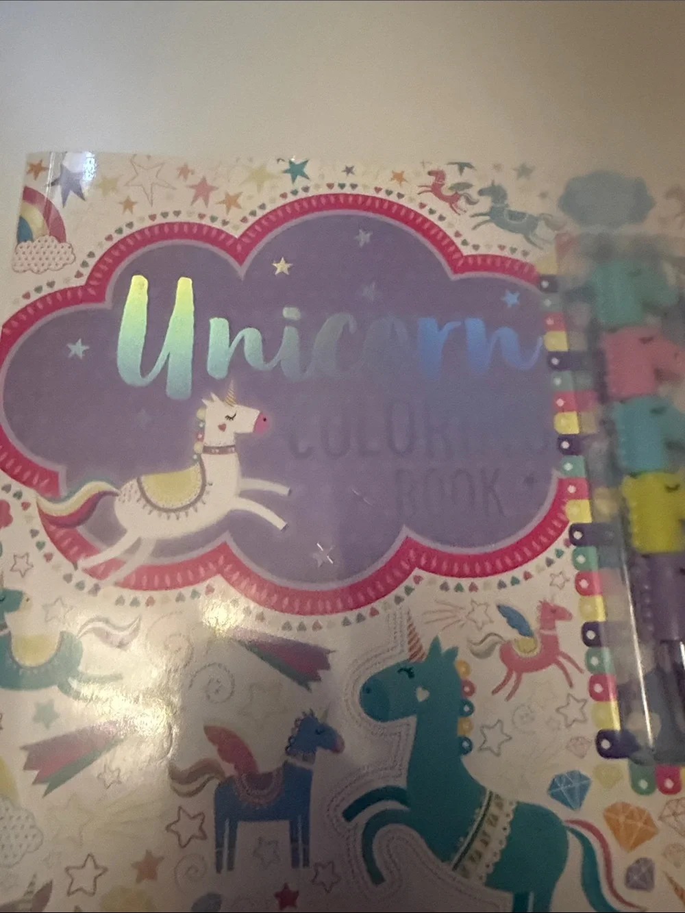 Unicorn Coloring Book with Multicolor Eraser Set